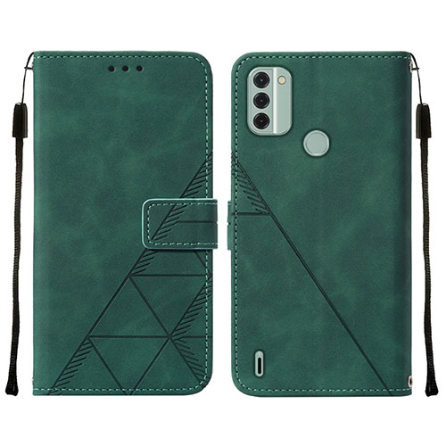 Leather Case Stands Flip Cover Holder YB2 for Nokia C31 Green