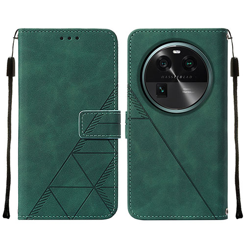 Leather Case Stands Flip Cover Holder YB2 for Oppo Find X6 5G Green