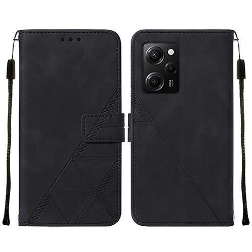 Leather Case Stands Flip Cover Holder YB2 for Xiaomi Poco X5 Pro 5G Black