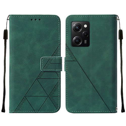 Leather Case Stands Flip Cover Holder YB2 for Xiaomi Poco X5 Pro 5G Green