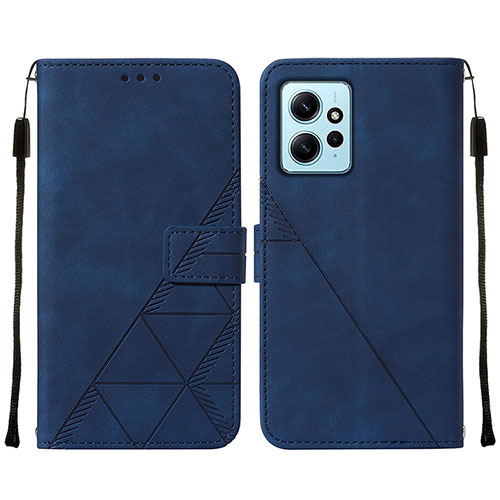 Leather Case Stands Flip Cover Holder YB2 for Xiaomi Redmi Note 12 4G Blue