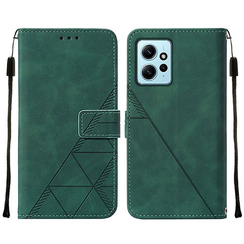 Leather Case Stands Flip Cover Holder YB2 for Xiaomi Redmi Note 12 4G Green