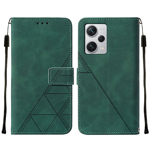 Leather Case Stands Flip Cover Holder YB2 for Xiaomi Redmi Note 12 Explorer Green