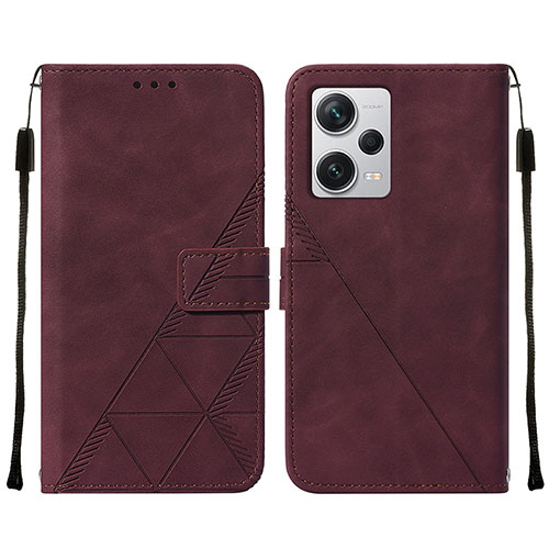 Leather Case Stands Flip Cover Holder YB2 for Xiaomi Redmi Note 12 Explorer Red