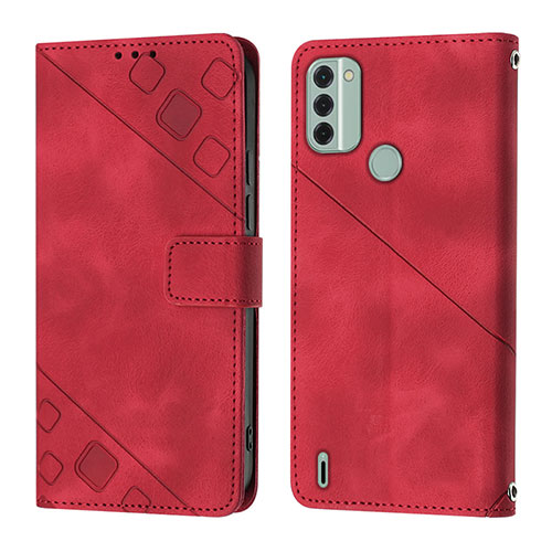 Leather Case Stands Flip Cover Holder YB3 for Nokia C31 Red