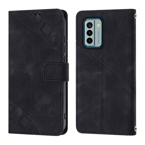 Leather Case Stands Flip Cover Holder YB3 for Nokia G22 Black