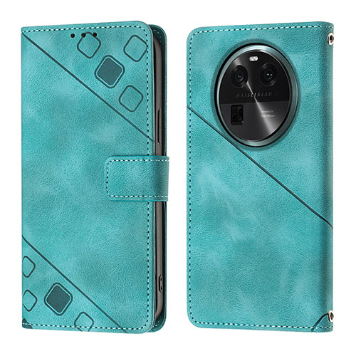 Leather Case Stands Flip Cover Holder YB3 for Oppo Find X6 Pro 5G Green