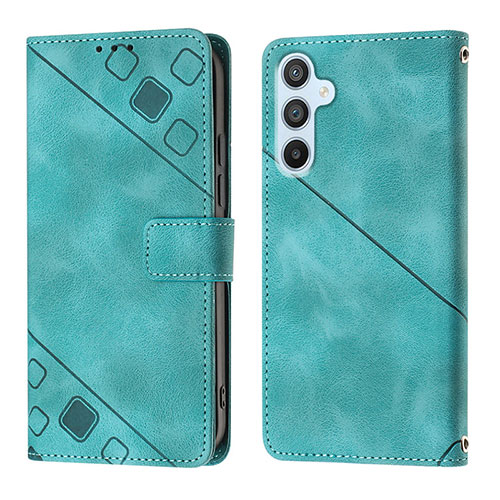 Leather Case Stands Flip Cover Holder YB3 for Samsung Galaxy A54 5G Green