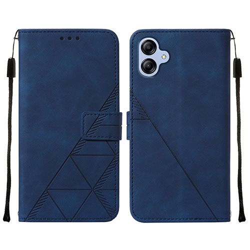 Leather Case Stands Flip Cover Holder YB3 for Samsung Galaxy M04 Blue