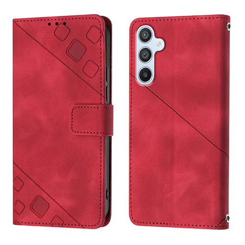 Leather Case Stands Flip Cover Holder YB3 for Samsung Galaxy Quantum4 5G Red