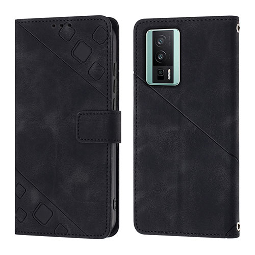 Leather Case Stands Flip Cover Holder YB3 for Xiaomi Poco F5 Pro 5G Black