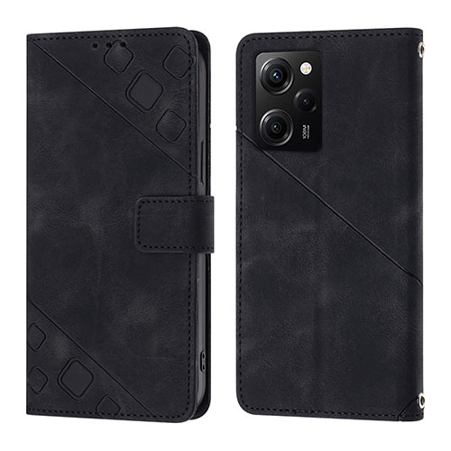 Leather Case Stands Flip Cover Holder YB3 for Xiaomi Poco X5 Pro 5G Black