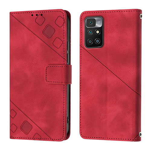 Leather Case Stands Flip Cover Holder YB3 for Xiaomi Redmi 10 Prime Red