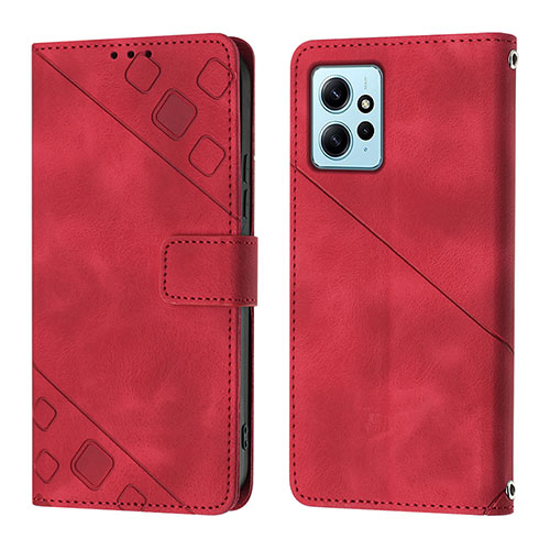 Leather Case Stands Flip Cover Holder YB3 for Xiaomi Redmi Note 12 4G Red