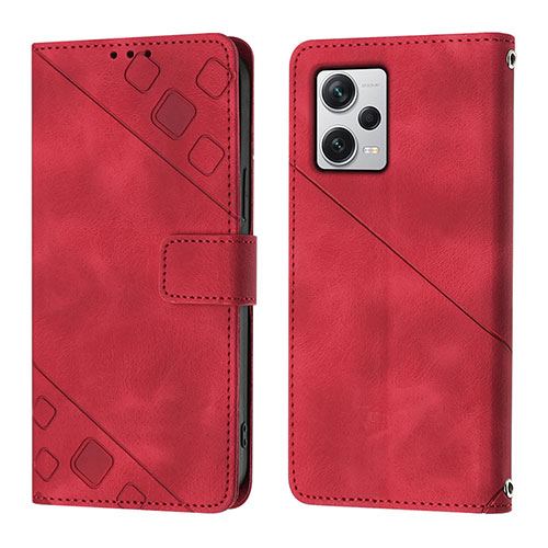 Leather Case Stands Flip Cover Holder YB3 for Xiaomi Redmi Note 12 Explorer Red