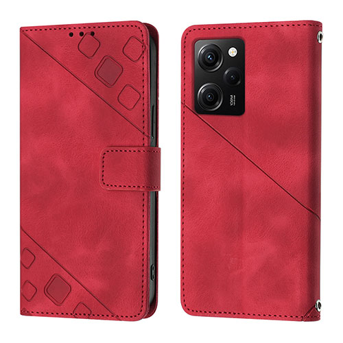Leather Case Stands Flip Cover Holder YB3 for Xiaomi Redmi Note 12 Pro Speed 5G Red