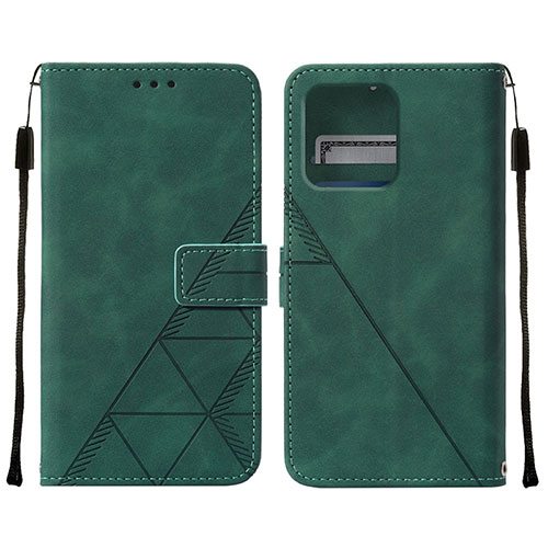 Leather Case Stands Flip Cover Holder YB4 for Motorola Moto Edge 40 Pro 5G Green