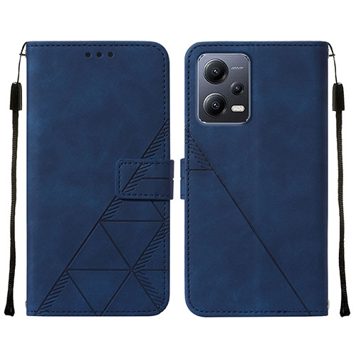 Leather Case Stands Flip Cover Holder YB4 for Xiaomi Poco X5 5G Blue