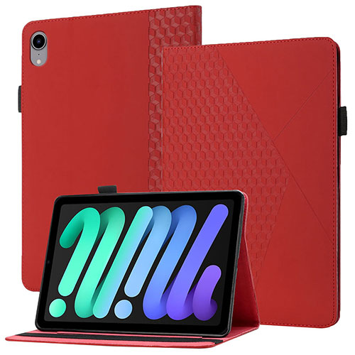 Leather Case Stands Flip Cover Holder YX1 for Apple iPad Mini 6 Red