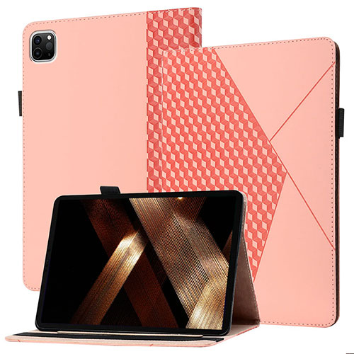 Leather Case Stands Flip Cover Holder YX1 for Apple iPad Pro 11 (2022) Rose Gold