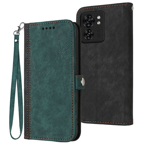 Leather Case Stands Flip Cover Holder YX1 for Motorola Moto Edge 40 5G Green