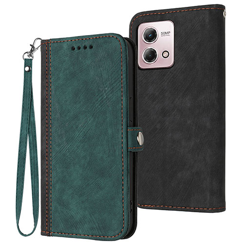 Leather Case Stands Flip Cover Holder YX1 for Motorola Moto G Stylus (2023) 4G Green