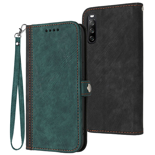 Leather Case Stands Flip Cover Holder YX1 for Sony Xperia 10 IV Green