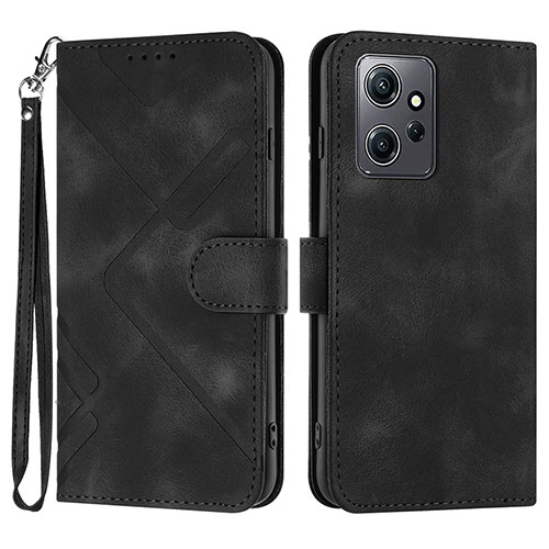 Leather Case Stands Flip Cover Holder YX1 for Xiaomi Redmi Note 12 4G Black