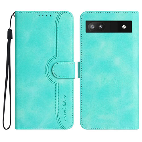 Leather Case Stands Flip Cover Holder YX2 for Google Pixel 6a 5G Green