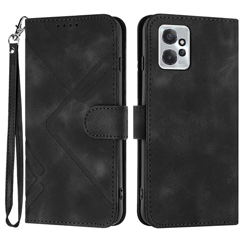 Leather Case Stands Flip Cover Holder YX2 for Motorola Moto G Power 5G (2023) Black