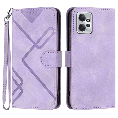 Leather Case Stands Flip Cover Holder YX2 for Motorola Moto G Power 5G (2023) Purple