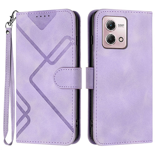 Leather Case Stands Flip Cover Holder YX2 for Motorola Moto G Stylus (2023) 4G Purple