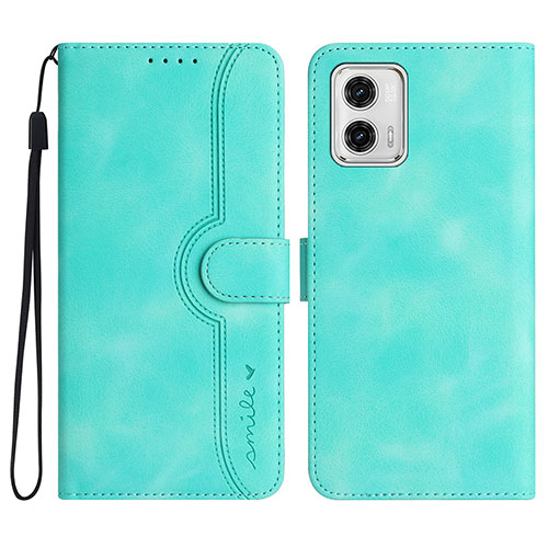 Leather Case Stands Flip Cover Holder YX2 for Motorola Moto G73 5G Green