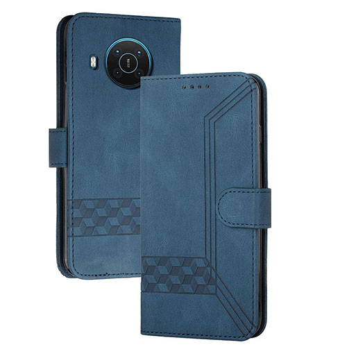 Leather Case Stands Flip Cover Holder YX2 for Nokia X10 Blue