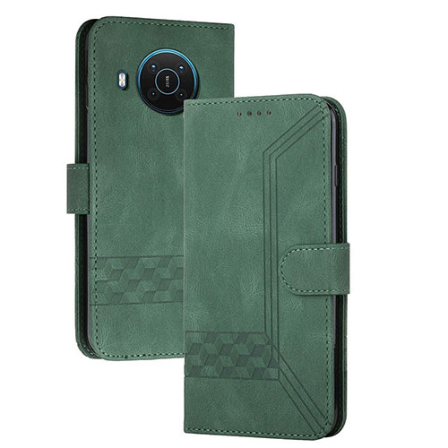 Leather Case Stands Flip Cover Holder YX2 for Nokia X10 Green