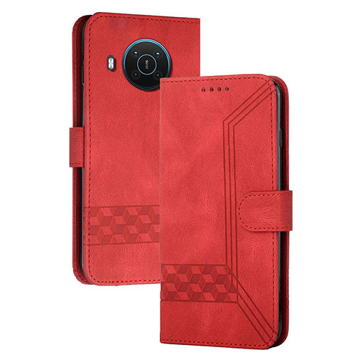 Leather Case Stands Flip Cover Holder YX2 for Nokia X10 Red