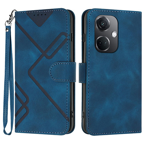 Leather Case Stands Flip Cover Holder YX2 for Oppo K11 5G Blue