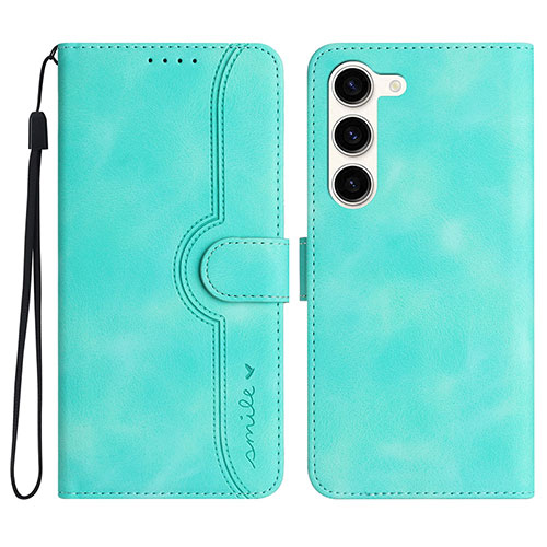 Leather Case Stands Flip Cover Holder YX2 for Samsung Galaxy S24 5G Green