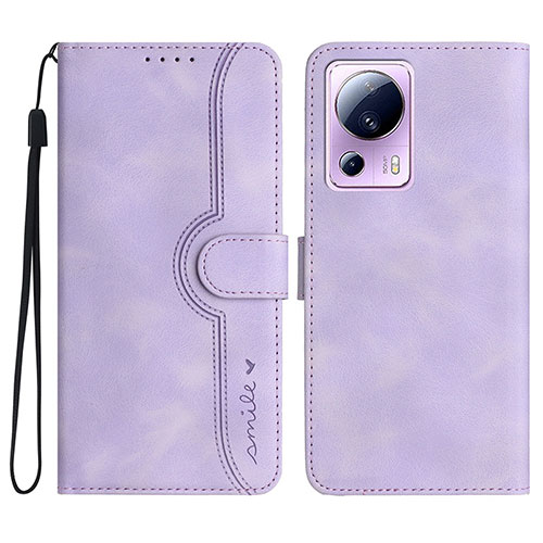 Leather Case Stands Flip Cover Holder YX2 for Xiaomi Mi 12 Lite NE 5G Purple