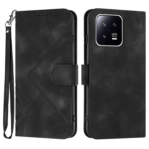 Leather Case Stands Flip Cover Holder YX2 for Xiaomi Mi 13 5G Black