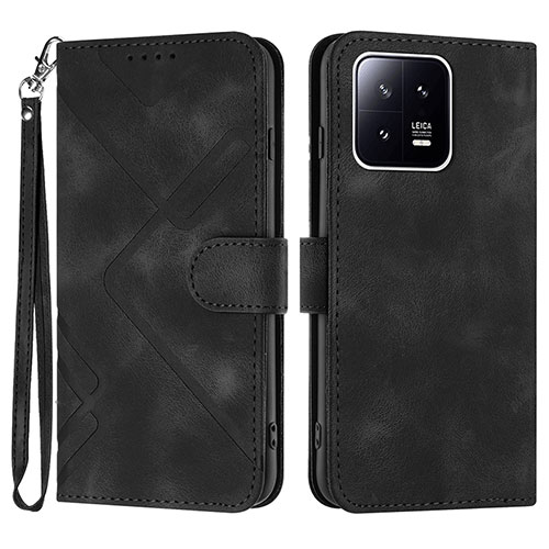 Leather Case Stands Flip Cover Holder YX2 for Xiaomi Mi 13 Pro 5G Black