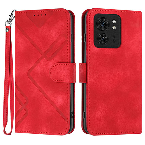 Leather Case Stands Flip Cover Holder YX3 for Motorola Moto Edge 40 5G Red