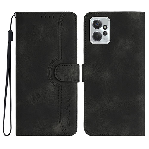 Leather Case Stands Flip Cover Holder YX3 for Motorola Moto G Power 5G (2023) Black