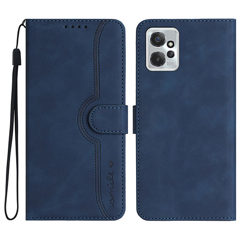 Leather Case Stands Flip Cover Holder YX3 for Motorola Moto G Power 5G (2023) Blue