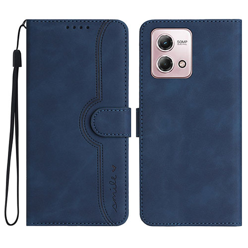 Leather Case Stands Flip Cover Holder YX3 for Motorola Moto G Stylus (2023) 4G Blue