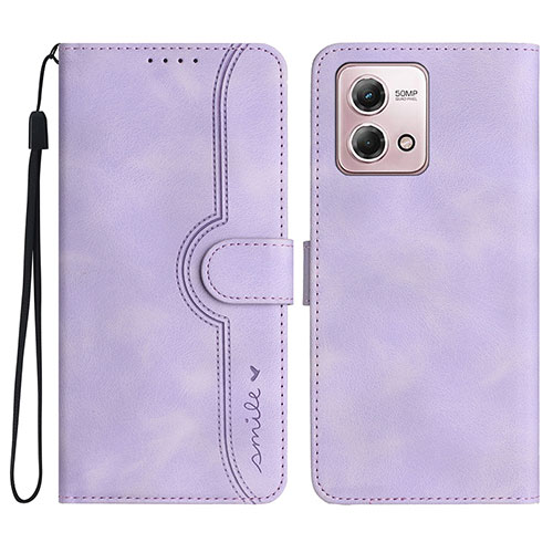 Leather Case Stands Flip Cover Holder YX3 for Motorola Moto G Stylus (2023) 4G Purple