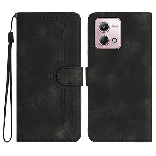 Leather Case Stands Flip Cover Holder YX3 for Motorola Moto G Stylus (2023) 5G Black