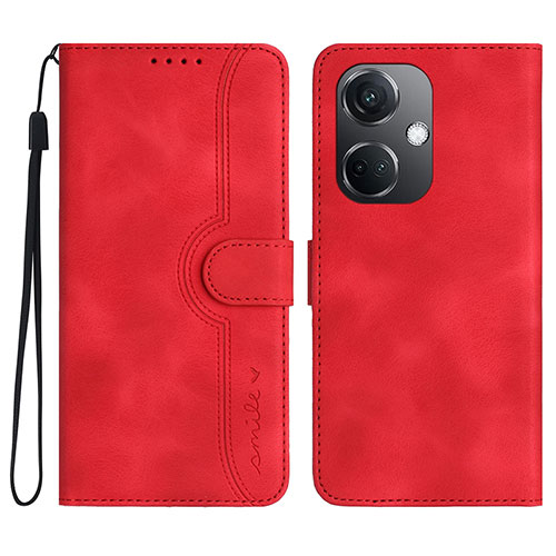 Leather Case Stands Flip Cover Holder YX3 for Oppo K11 5G Red