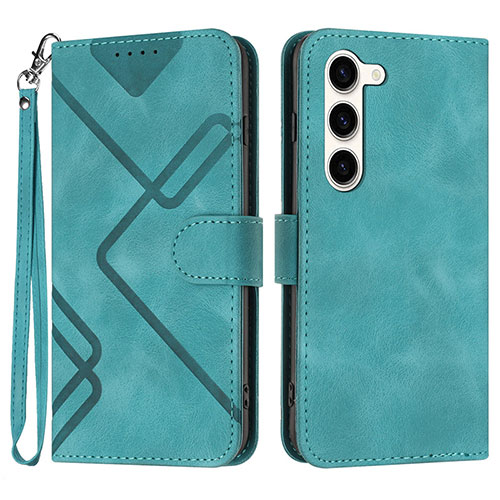 Leather Case Stands Flip Cover Holder YX3 for Samsung Galaxy S24 5G Green