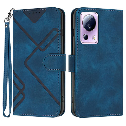 Leather Case Stands Flip Cover Holder YX3 for Xiaomi Civi 2 5G Blue